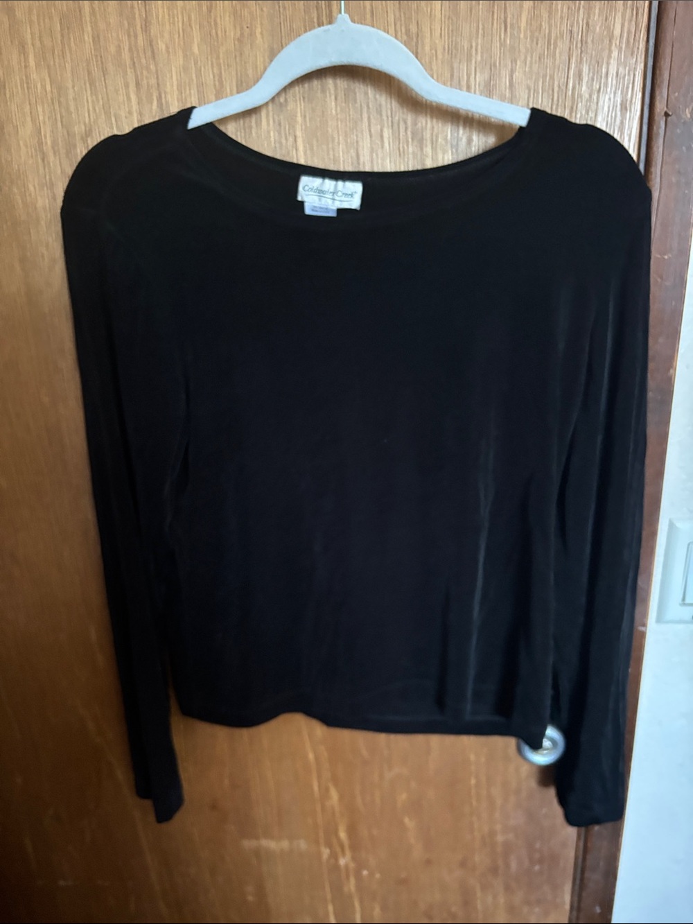 Coldwater Creek Black Long Sleeve Scoop Neck Top